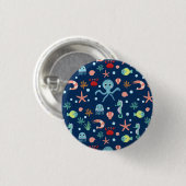 Mooie oceaandierenpatroon ronde button 3,2 cm (Voorkant /achterkant)