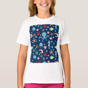 Mooie oceaandierenpatroon t-shirt