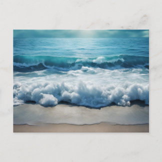 Mooie oceaangolven crashen bij het strand briefkaart