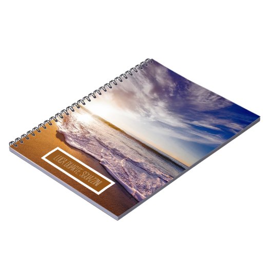 Mooie oceaangolven voegen Jouw naam toe Notitieboek (Linkerzijde)