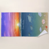 Mooie oceaanzon, Zeeen schildpadden en parels Strandlaken (Voorkant)