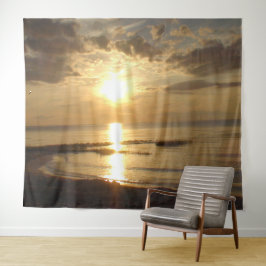 Mooie oceaanzonsondergang in de wolken wandkleed