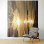 Mooie oceaanzonsondergang in de wolken wandkleed (In situ)