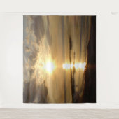 Mooie oceaanzonsondergang in de wolken wandkleed (Voorkant)