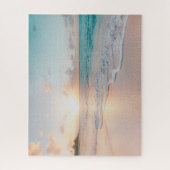 Mooie oceaanzonsondergang met de Gentse Waves-fami Legpuzzel (Verticaal)