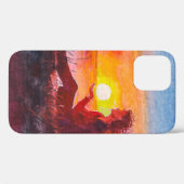 Mooie oceaanzonsondergang. Portret van jonge vrouw Case-Mate iPhone Case (Achterkant (horizontaal))