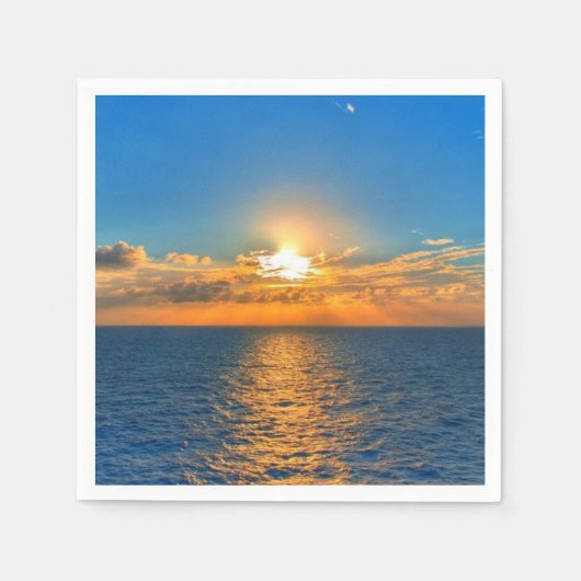 Mooie oceaanzonsondergang servetten (Voorkant)