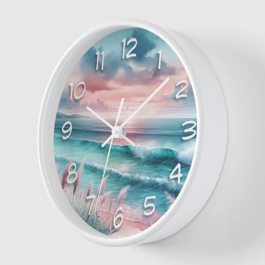 Mooie Ocean Scene in Roze en Blauw (Hoek)