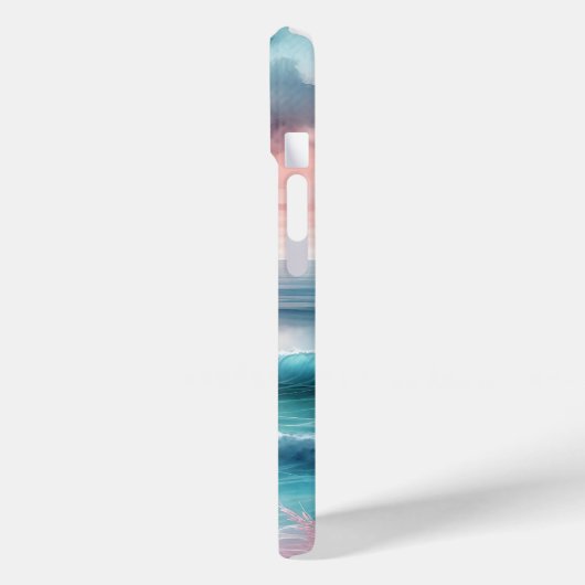 Mooie Ocean Scene in Roze en Blauw Case-Mate iPhone Case (Achterkant / Links)