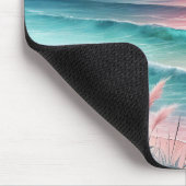 Mooie Ocean Scene in Roze en Blauw Muismat (Hoek)