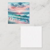 Mooie Ocean Scene in Roze en Blauw Notitiekaartje (Voorkant / Achterkant)