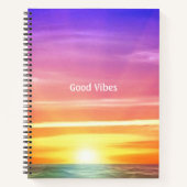 Mooie Ocean Sunrise & Editable Good Vibes Text Notitieboek (Voorkant)
