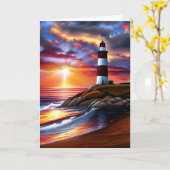 Mooie Ocean Sunset Opa's Verjaardag Kaart (Gele Bloem)