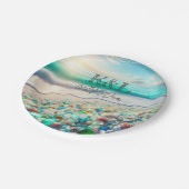 Mooie Ocean Waves en Zee Glass gepersonaliseerd Papieren Bordje (Gekanteld)