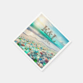 Mooie Ocean Waves en Zee Glass gepersonaliseerd Servet (Hoek)