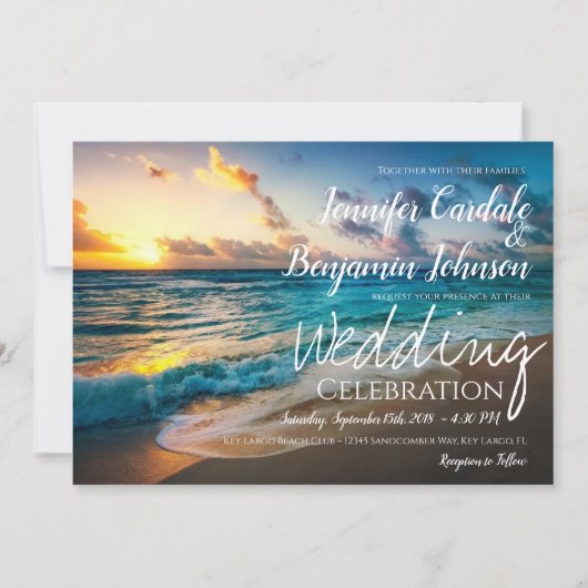 Mooie Ocean Waves Summer Beach Weddenschap Kaart (Voorkant)