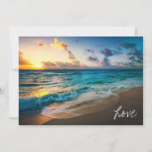 Mooie Ocean Waves Summer Beach Weddenschap Kaart (Achterkant)