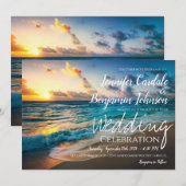 Mooie Ocean Waves Summer Beach Weddenschap Kaart (Voorkant / Achterkant)