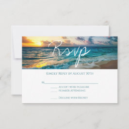 Mooie Ocean Waves Summer Beach Weddenschap RSVP Kaartje
