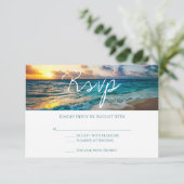 Mooie Ocean Waves Summer Beach Weddenschap RSVP Kaartje (Staand voorkant)