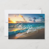 Mooie Ocean Waves Summer Beach Weddenschap RSVP Kaartje (Achterkant)