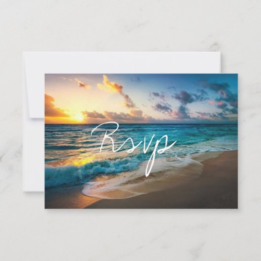 Mooie Ocean Waves Summer Beach Weddenschap RSVP Kaartje (Achterkant)