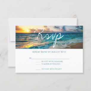 Mooie Ocean Waves Summer Beach Weddenschap RSVP Kaartje
