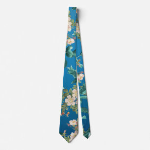 Mooie Oceanic Blue Floral en Botanical Chic Stropdas