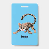 Mooie ocelot cartoonillustratie badge (Achterkant)