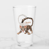 Mooie ocelot cartoonillustratie glas (Achterkant)