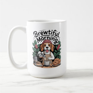 Mooie ochtend grappige barista beagle koffie koffiemok