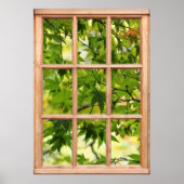 Mooie ochtendgloren Uitzicht van bladeren uit een  Poster (Voorkant)