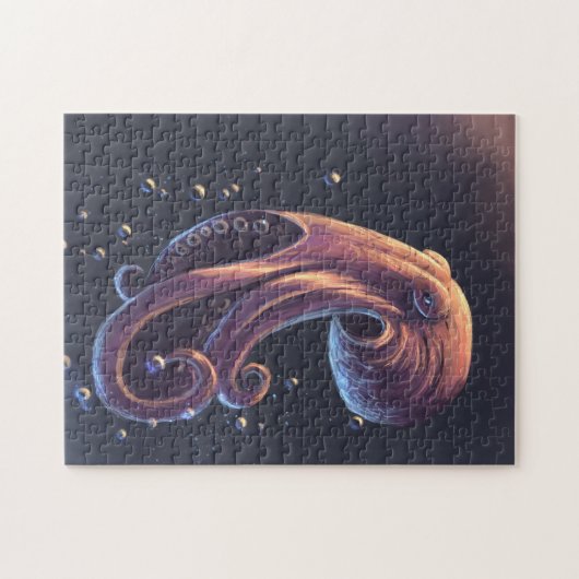 Mooie octopus in het water legpuzzel (Horizontaal)