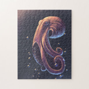 Mooie octopus in het water legpuzzel