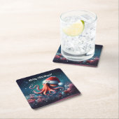 Mooie Octopus in Santa Hat Kartonnen Onderzetters (Insitu)