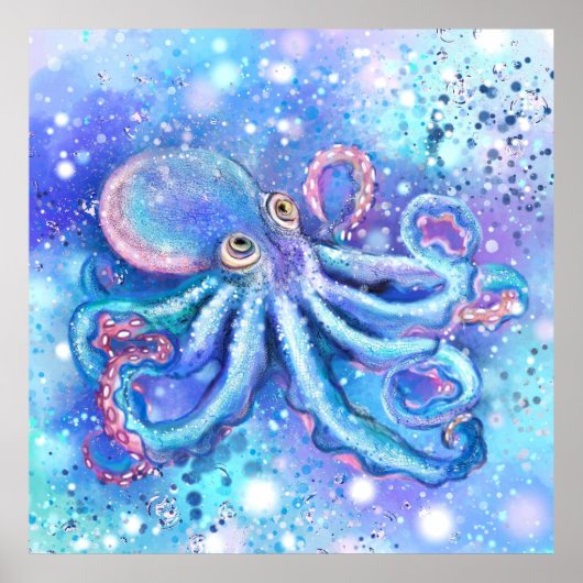 Mooie Octopus Poster - Schilderen (Voorkant)