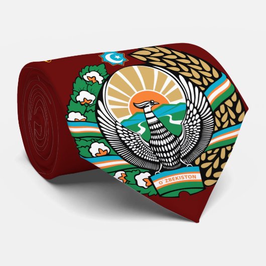 Mooie Oezbeekse vlag Stropdas (Opgerold)