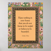 Mooie of Nuttige, citaat van Wlliam Morris, Poster (Voorkant)