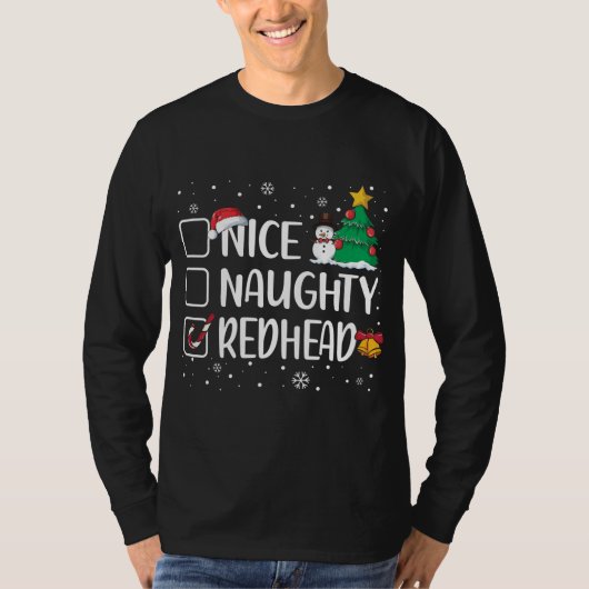 Mooie of stoute roodharige grappige kerst pyjama X T-shirt (Voorkant)