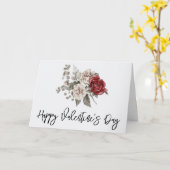 Mooie off-white & rode rozen bloemenrozen Valentij Kaart (Gele Bloem)