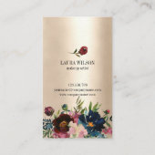 Mooie ogen met Bourgogne Waterverf Flowers Visitekaartje (Achterkant)