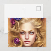 Mooie ogen met Cream-Rozen Briefkaart (Voorkant / Achterkant)