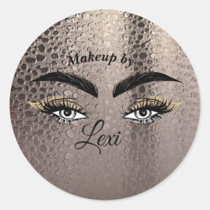 Mooie Ogen Wimpers Rose Goud Glamour Ronde Sticker