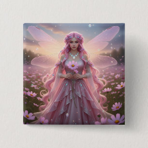 Mooie oktober Opal Fairy Vierkante Button 5,1 Cm