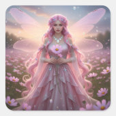 Mooie oktober Opal Fairy Vierkante Sticker (Voorkant)