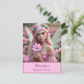 Mooie Oktoberfee in de kosmos Briefkaart (Staand voorkant)