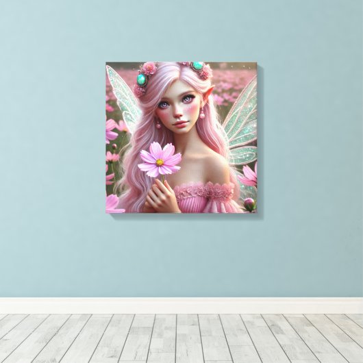 Mooie Oktoberfee in de kosmos Canvas Afdruk (Insitu (Houten vloer))