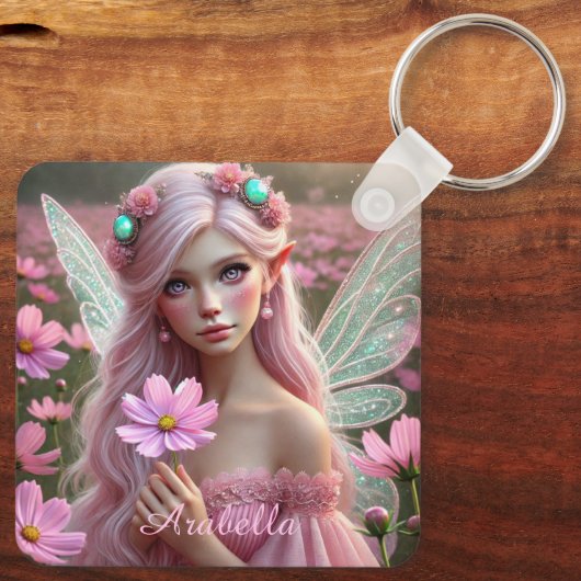 Mooie Oktoberfee in de kosmos Sleutelhanger (Achterkant)