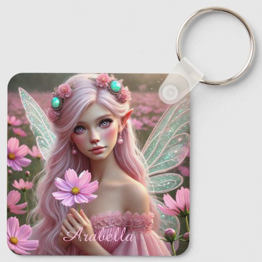 Mooie Oktoberfee in de kosmos Sleutelhanger (Achterkant)