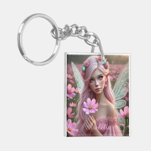 Mooie Oktoberfee in de kosmos Sleutelhanger (Voorkant Links)